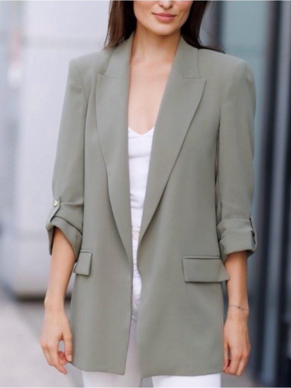 Zara Tailored Olive Green Women's Blazer Jacket NWOT